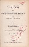 BRÜMMER, F.:  Lexikon der deutschen Dichter  des 19.Jahrhunderts.4.A.