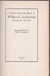LOBENSTINE, Extracts from the Diary of William C.Lobenstine. December 31, 1851-1